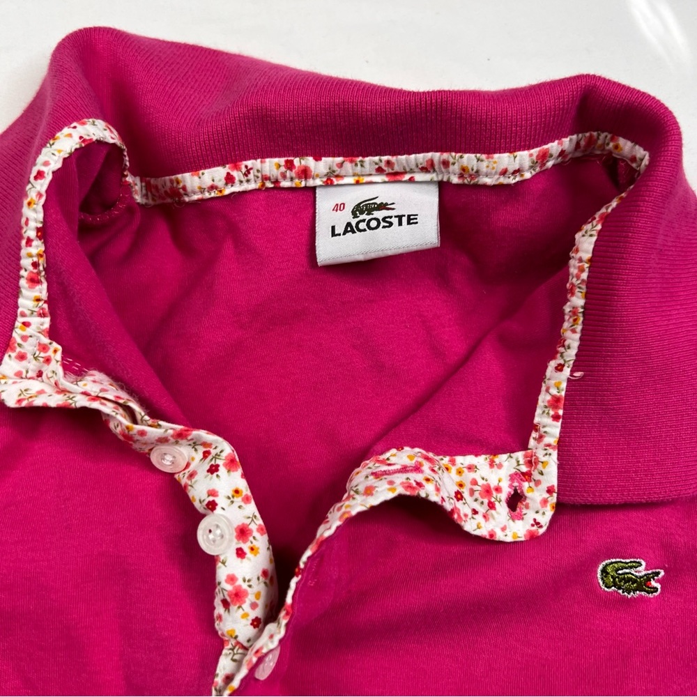 Lacoste Golf Polo Collared Button Shirt  Women's Size Medium (40) Cotton L030223 - Picture 3 of 4